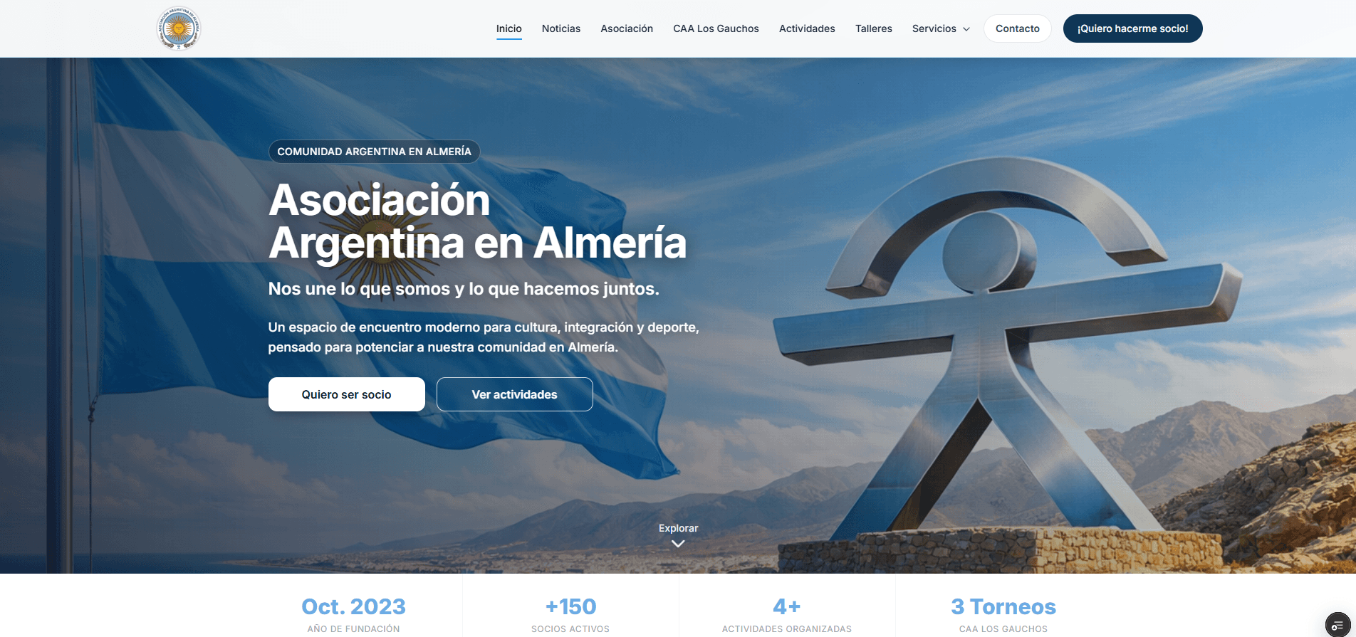 Captura del proyecto Comunidad Argentina Almeria