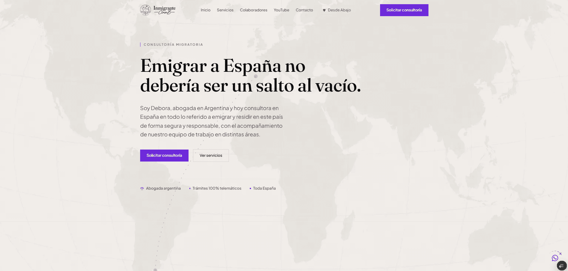 Captura del proyecto Inmigrante Clase B